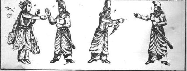  تصویر اشخاص چهارگانه نقش برجسته برم دلک آن چنان که فرصت شیرازی دیده و کشیده